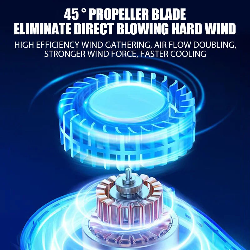 Bladeless Hanging Neck Fan with Digital Display – USB Rechargeable