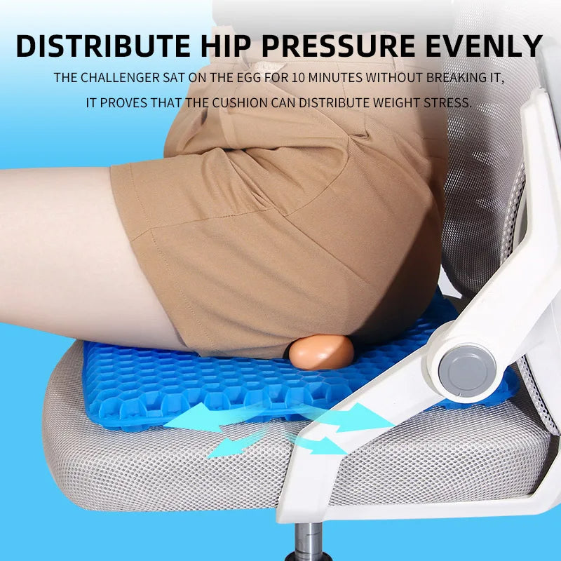 Gel Seat Cushion – Honeycomb Design for Back & Tailbone Pain Relief