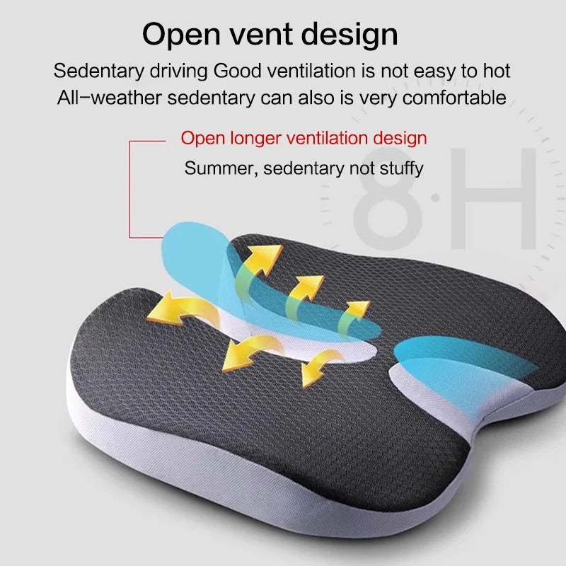 Orthopedic Memory Foam Cushion – Non-Slip Tailbone & Sciatica Pain Relief Seat