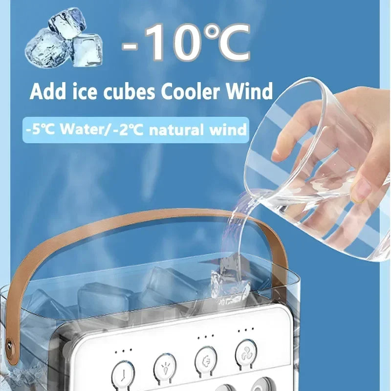 3-in-1 Mini USB Air Cooler, Humidifier & LED Night Light