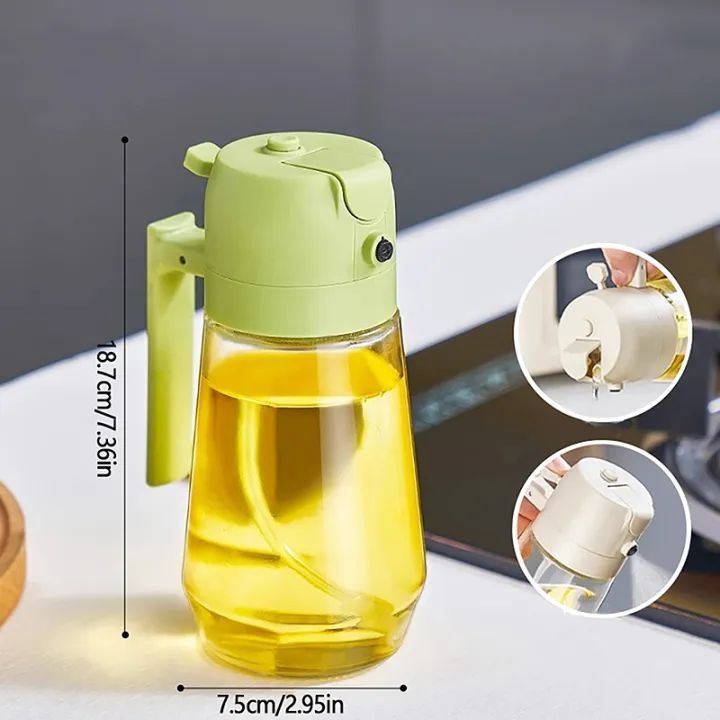 2-in-1 Glass Oil Sprayer & Storage Bottle – Leak-Proof Olive Oil Dispenser for Cooking, BBQ, Air Fryer, Salad & Steak