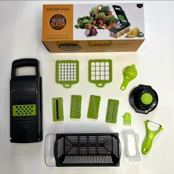 16-in-1 Mandoline Slicer & Vegetable Chopper – Multi-Function Kitchen Tool for Slicing, Grating & Shredding Veggies, Cheese, and More