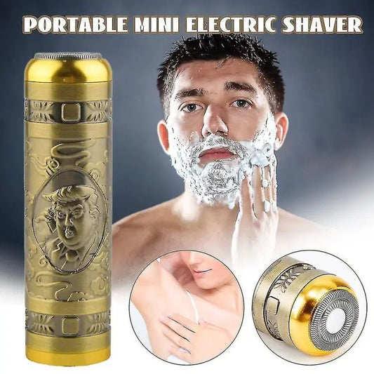T8 Portable Metal Body Beard Trimmer – USB Rechargeable Electric Shaver & Mini Face Razor for Men