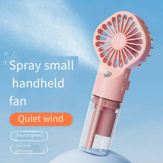 Mini Handheld Mist Fan – USB Rechargeable Humidifier & Cooler