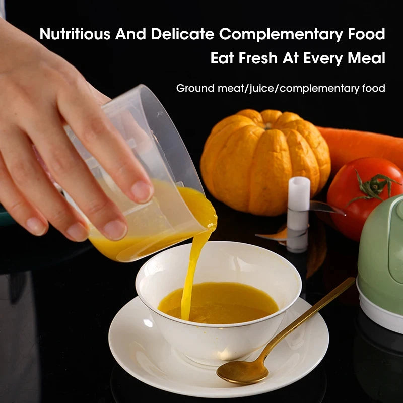 Manual Mini Food Chopper – Garlic Grinder & Vegetable Cutter (Hand Pull)