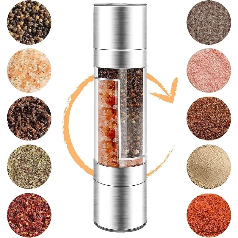 2-in-1 Salt & Pepper Grinder – Manual Stainless Steel Spice Mill
