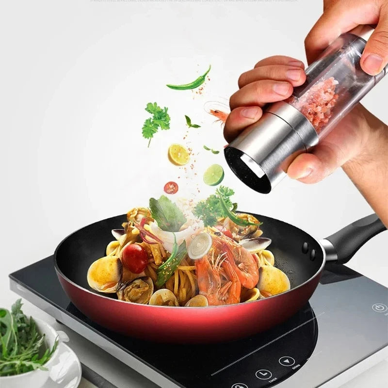 2-in-1 Salt & Pepper Grinder – Manual Stainless Steel Spice Mill