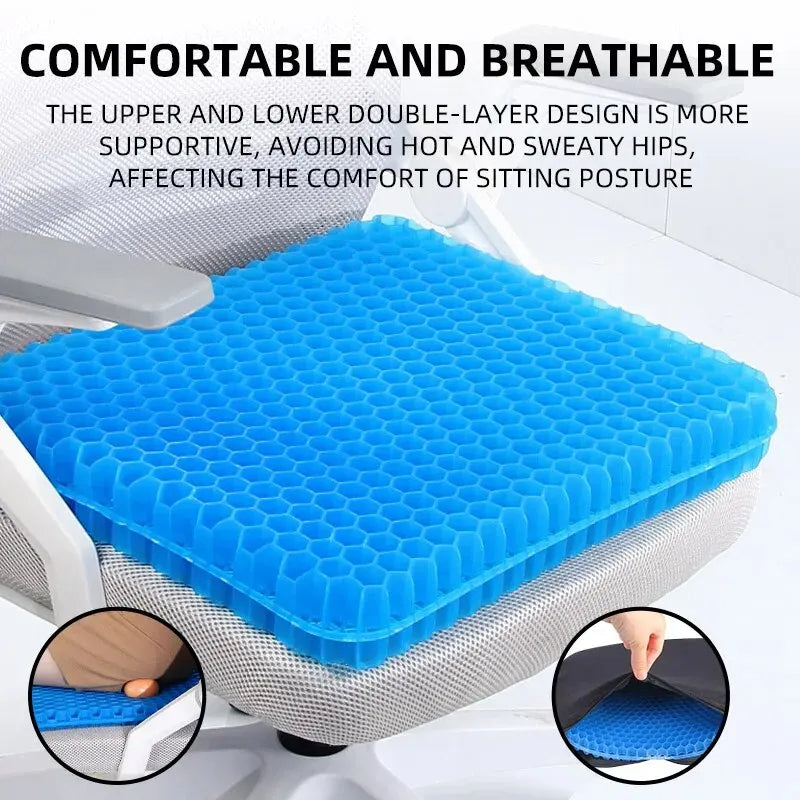 Gel Seat Cushion – Honeycomb Design for Back & Tailbone Pain Relief