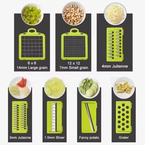 16-in-1 Mandoline Slicer & Vegetable Chopper – Multi-Function Kitchen Tool for Slicing, Grating & Shredding Veggies, Cheese, and More
