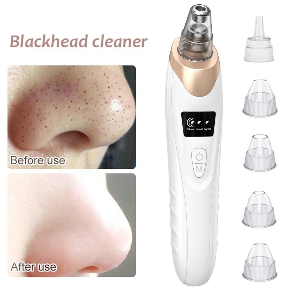Upgraded Electric Blackhead Remover Vacuum – Facial Pore Cleaner & Acne Extractor Tool with 5 Probes for Women & Men