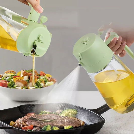 2-in-1 Glass Oil Sprayer & Storage Bottle – Leak-Proof Olive Oil Dispenser for Cooking, BBQ, Air Fryer, Salad & Steak